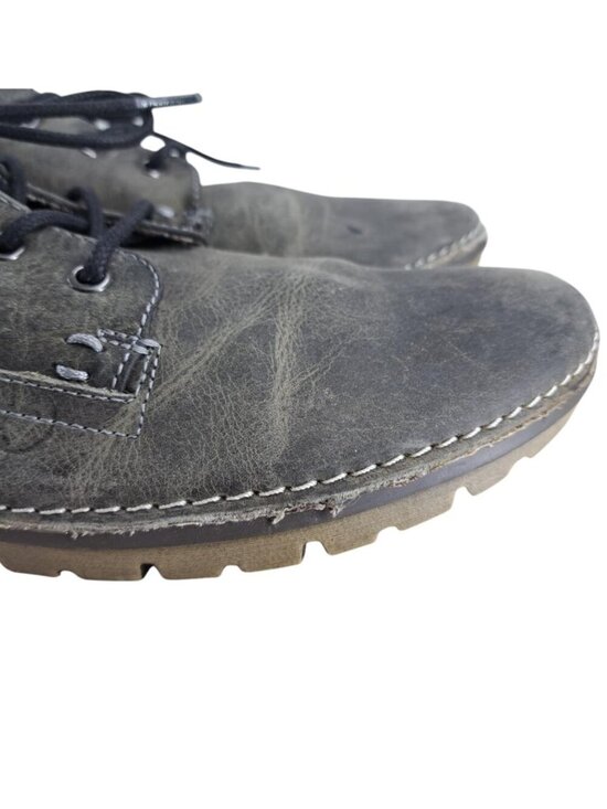 Roan by Bed Stu Arlo Gray Lace Up Leather Oxfords Shoes Size 10.5 Distressed